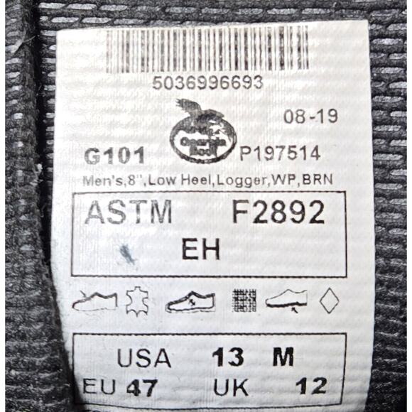 Mens Size 13M Waterproof Oil Resistant GEORGIA BOOT Work Boot Brown Lace Up - Picture 7 of 11